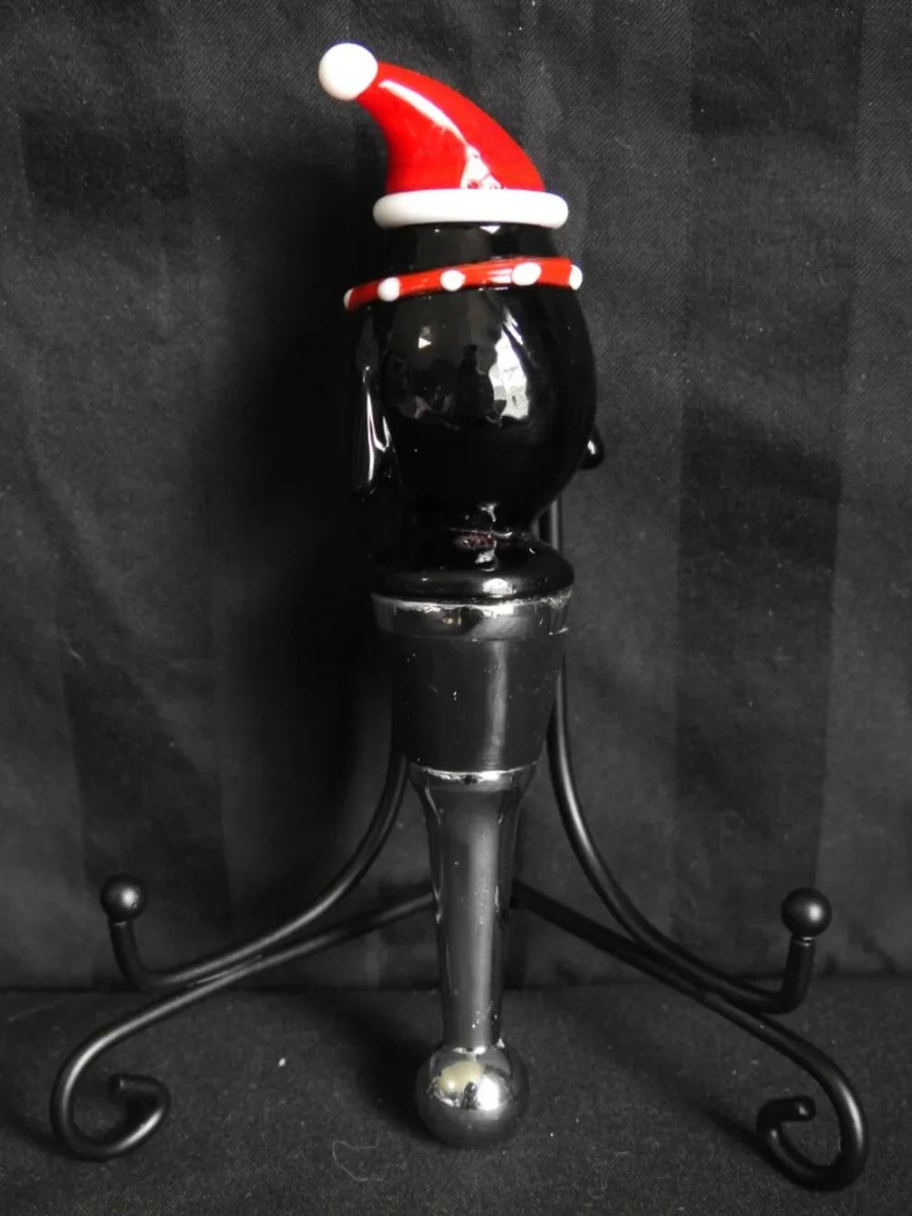 Pier 1 Imports Glass Christmas Penguin Wine/Bottle Stopper